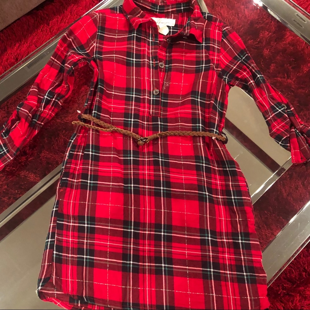 Long Sleeve Plaid Dress
